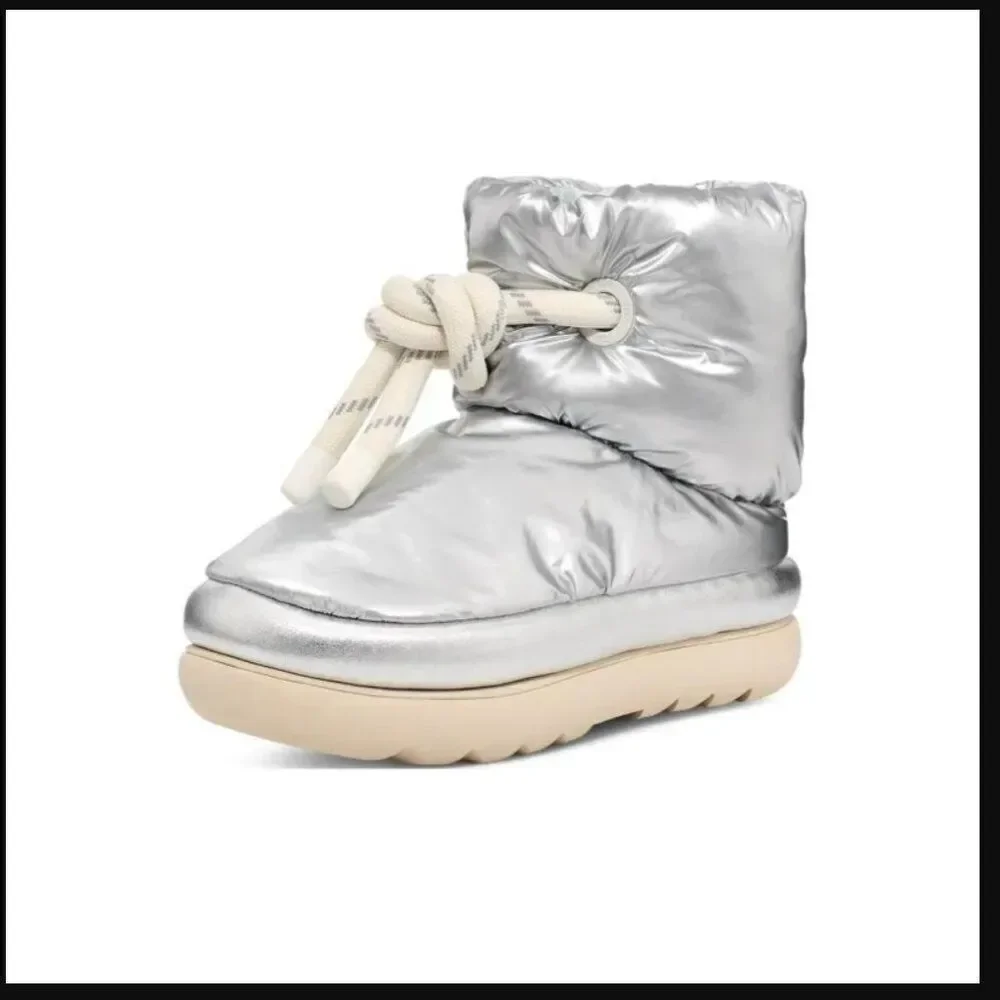 UGG Classic Maxi Short Boot 'Metallic Silver' | Size 8